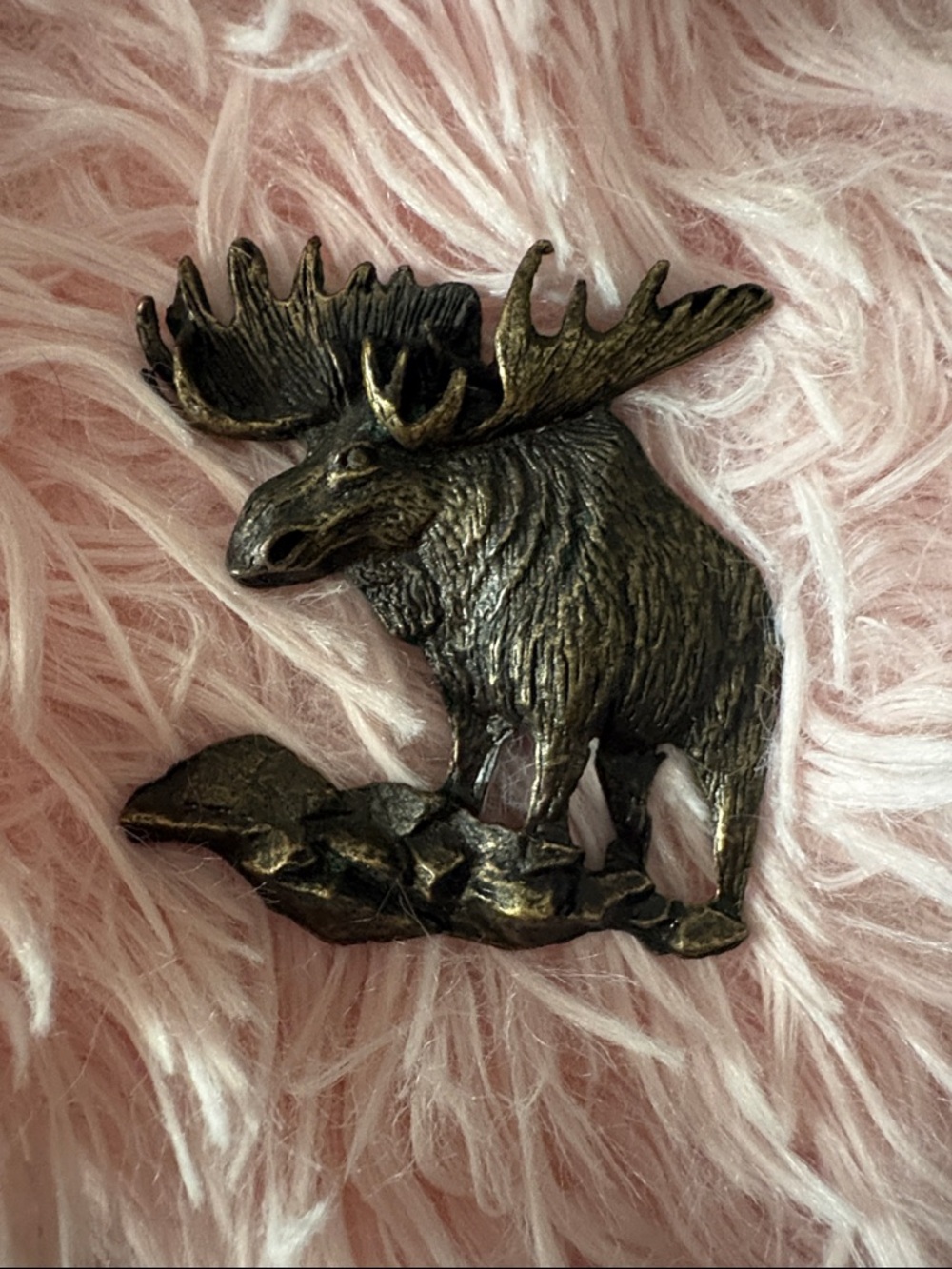 Vintage Bronze Moose Bolero Tie Slide